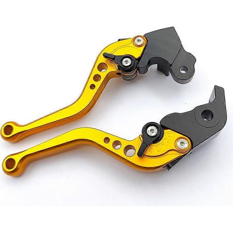 Il convient à la moto de course Qianjiang 600, klaxon de frein modifié, tige de traction, réglage en six positions, poignée en alliage d'aluminium (dorée). (1/5)
