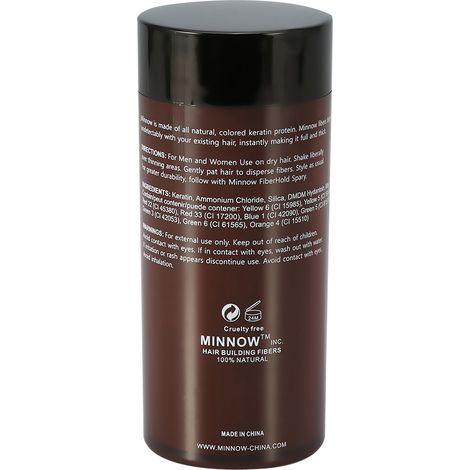 Poudre de fibres épaississantes pour cheveux Minnow Men Caldness Correcteur de calvitie Noir (1/5)