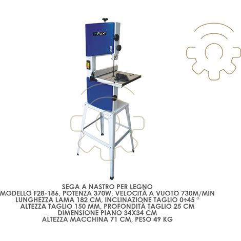 Scie à ruban 370W – Vitesse 730m/min – Longueur lame 182cm – Hauteur machine 71cm – Pour bois dur et teck – Inferramenta (1/2)
