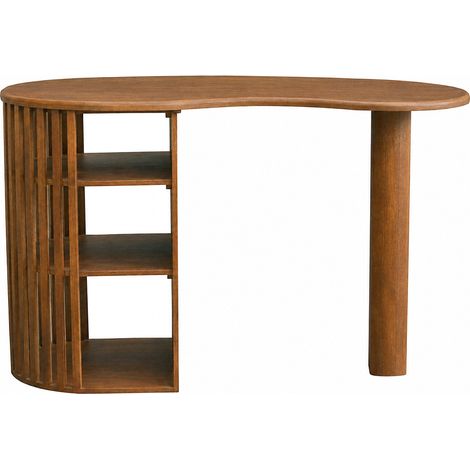 Insel - Bartisch mit Stauraum aus massivem dunklem Mangoholz H90 cm LOBIO (1/5)
