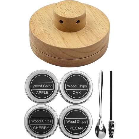 Cocktail Smoker Kit with 4 Wood Chips, Whisky Smoker Kit for Cocktails, Wine, Whisky, Bourbon (1/5)