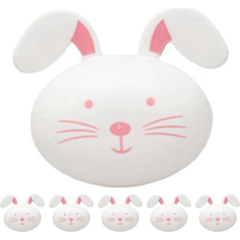 Lot de 6 œufs de Pâques à ouvrir, boules de tombola en forme de lapin, jeu de société, boules de loterie-7.30X6.00X4.00CM-White (1/4)