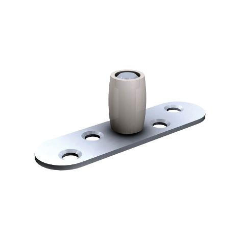 Untere Führung mit Olive Nylon MANTION - Auf Anschraubplatte - Für U 25x17 mm - 1102