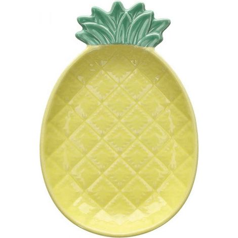 Assiette Ananas 18.5x12.5x2.5h cm Grès Pachy Jaune