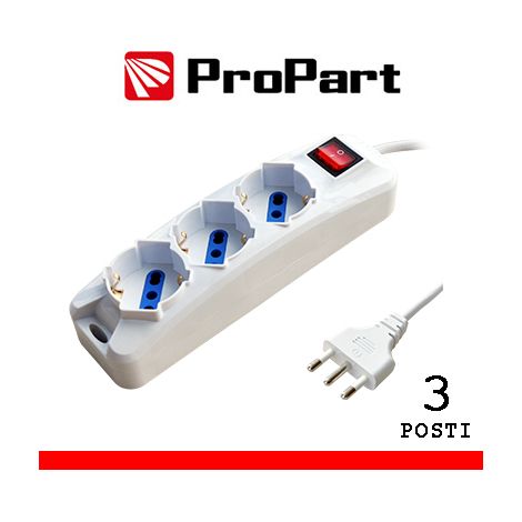 Multipresa 3pos bipasso/schuko spina16A +interr.