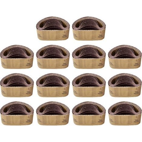 Schleifbandset – 533 × 75 mm – Körnung 40/80/120/150/240/400/600 – Für Bandschleifer – Schleifen/Polieren – Professionell – Universell – 14-teilig (1/5)