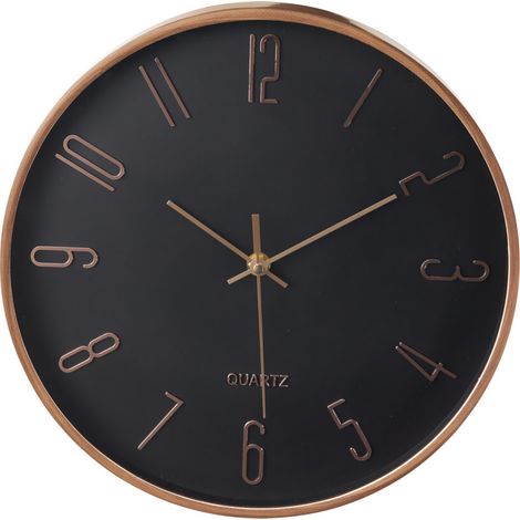 Wanduhr mit Holzrahmen, schwarz, Ø 30,5 cm (1/3)