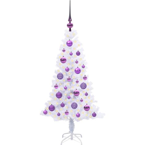 Sapin de Noël artificiel avec 150 LED Blanc 120 cm PVC et Acier (1/5)