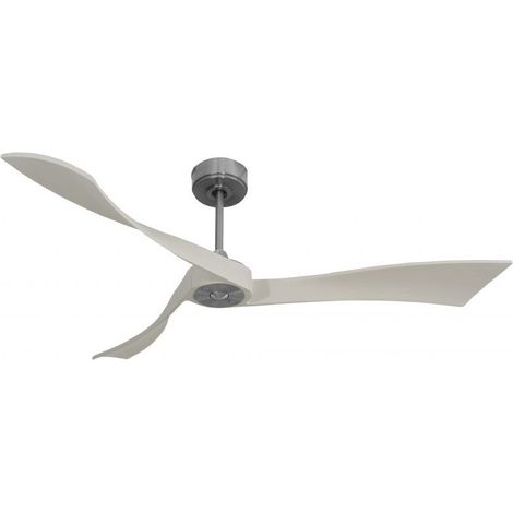Twist, Ventilateur déstratificateur d'air, pales bois blanc 166 Cm Moteur chrome, sans lumière