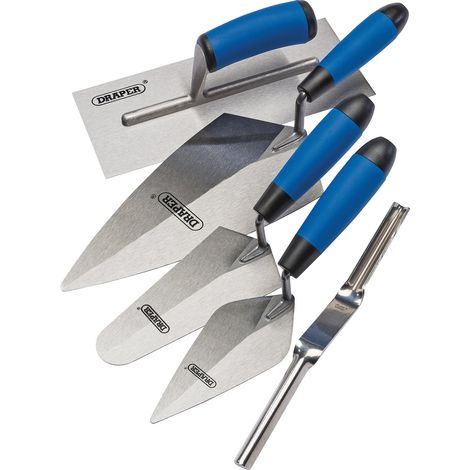 Draper Soft Grip Trowel Set – 5 Piece Professional Gardening and Landscaping Tool Kit (Model 70372)