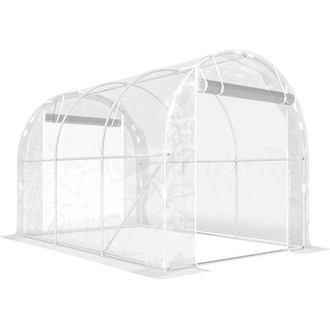 CHICFURN Serra tunnel da montare 295x195x195 cm acciaio zincato, PE trasparente, 2 porte (1/5)