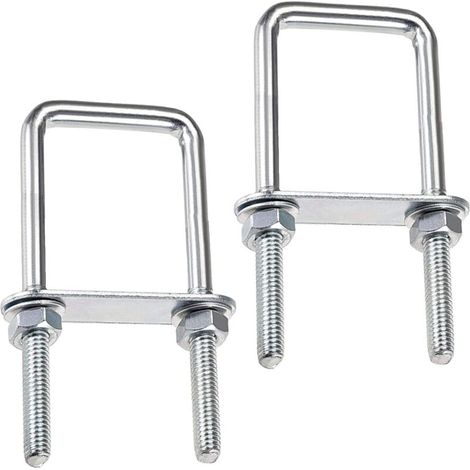 U-Bügel, Vierkant-U-Bügel, 60 x 120 mm Edelstahl-U-Bügel, M8 U-Bügel mit Mutter, Rahmenplatte und Unterlegscheibe, M8 U-Bügel zur Befestigung von Platten und Rohren (60 x 120 mm)