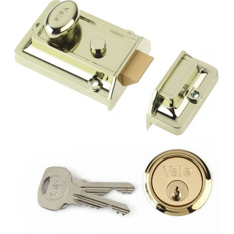 Yale Locks 77 - Serratura di sicurezza Nightlatch, finitura in ottone, 60 mm (1/5)