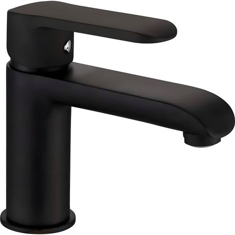 Miscelatore rubinetto puma per lavabo in ottone colore nero opaco con piletta confezione 1 (1/5)