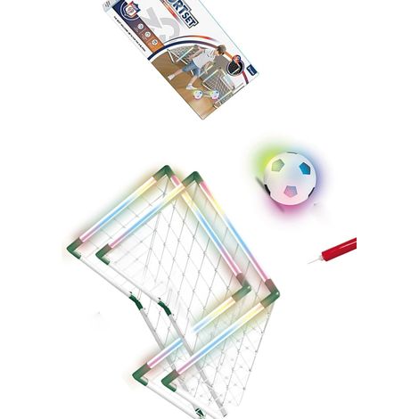 Ensemble de but de football avec éclairage LED intégré pour jeu de nuit, filet de football avec base stable et lumières LED (1/4)