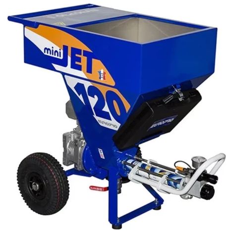 Machine à projeter MINIJET 120 – Pistolet à peinture 230V – Pression 120 bar – Débit 6 L/min – Moteur 2,2 kW – Capacité cuve 57 L (1/3)