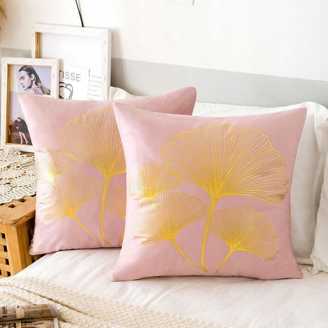 Federe decorative 40x40 cm, in velluto, 2 pezzi, rosa (1/3)