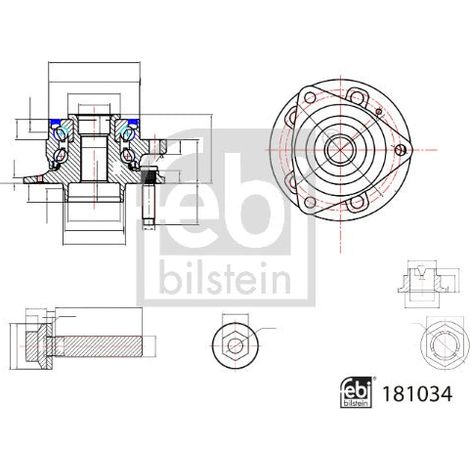 Kit de roulements de roue FEBI BILSTEIN 181034 OPEL 013510543 013580304 13510543 (1/2)