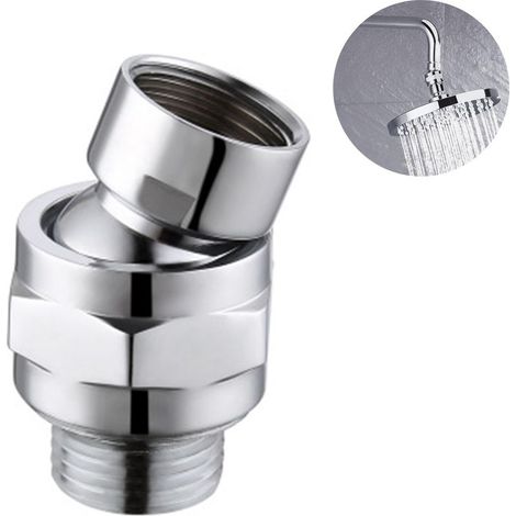 Raccord à rotule pour pommeau de douche pivotant, adaptateur à rotule pivotant, rallonge de bras de douche réglable, composant universel en nickel brossé (1/4)