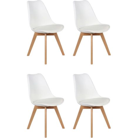 Lot de 4 Chaises Scandinave "Coquil" 81cm Blanc (1/5)