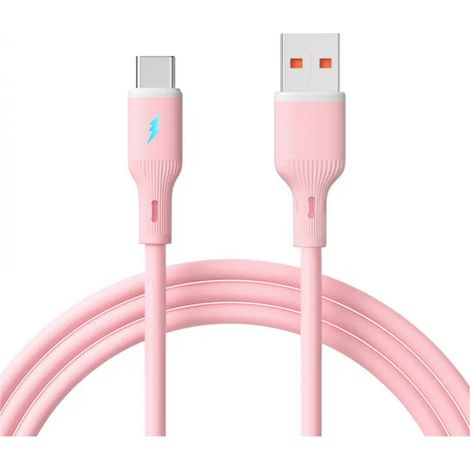 Akyga Câble USB USB-A mâle, USB-C® mâle 1 m rose AK-USB-61