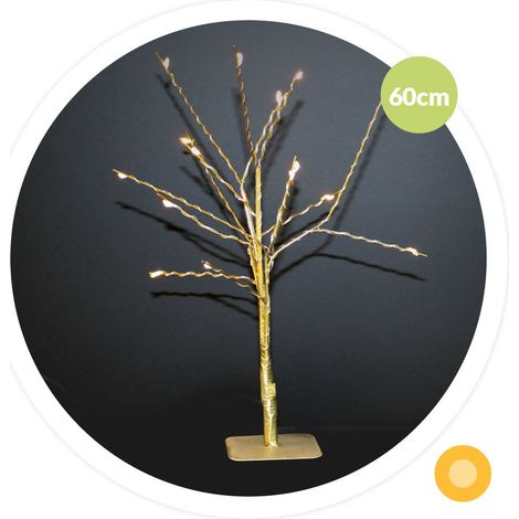 Árbol decorativo LED Cumia 60cm 3xAA Dorado (1/2)