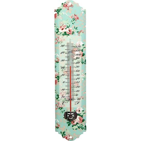 Termómetro de pared con motivo de rosa de 30 cm