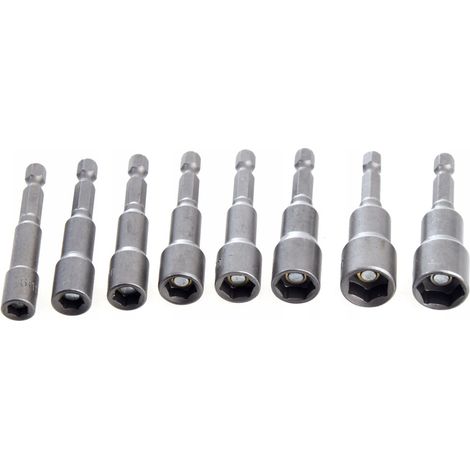 Llaves de vaso magn茅ticas para destornillador hexagonal juego de 8 piezas 6-13 mm (1/5)
