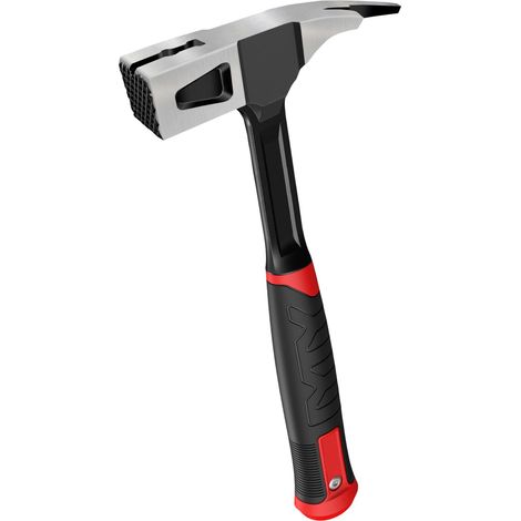 Marteau de charpentier de 600 g, marteau de charpentier, marteau de serrurier, marteau à une seule pièce, construction entièrement forgée en une seule pièce, avec support magnétique à clous (1/5)