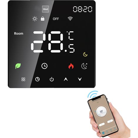 GARRYFIZH Thermostat Intelligent pour Maison - Écran Tactile, Programmable, Contrôle Température, Mode Auto/Manuel - pour Chauffage au Sol (16A) (1/5)