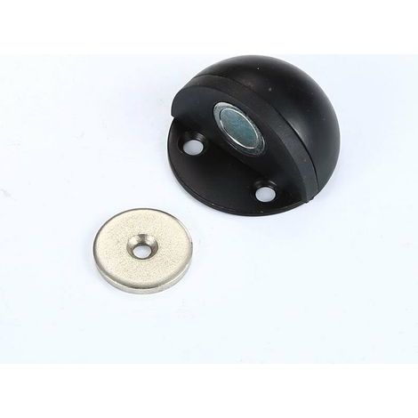 Pieces Magnetic Metal Door Stops, Screw-in Floor Door Stops, Self-Adhesive Door Stops Without Drilling for Door and Wall Protection (Black) (1/5)