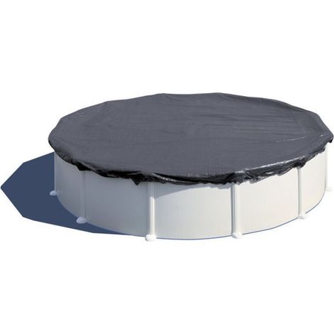 Bâche d'hivernage pour piscine hors sol ronde Ø 440 cm – Polyéthylène 120 g/m² – Fixation avec cordon élastique et crochets – Protection contre le gel - CIPR351 (1/5)
