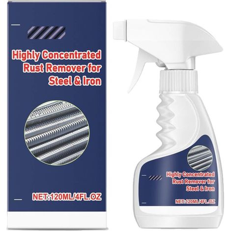 Dissolvant de rouille haute performance pour métal, puissant dissolvant de rouille pour métal et acier inoxydable, Highly Concentrated Steel Rust Remover, Spray Anti-Rouille Instantané (1PC) (1/5)