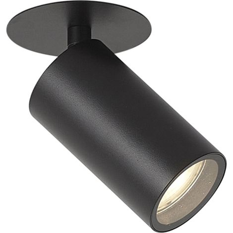 QAZQA Modern Recessed Spotlight Black GU10 50mm IP44 - Chels
