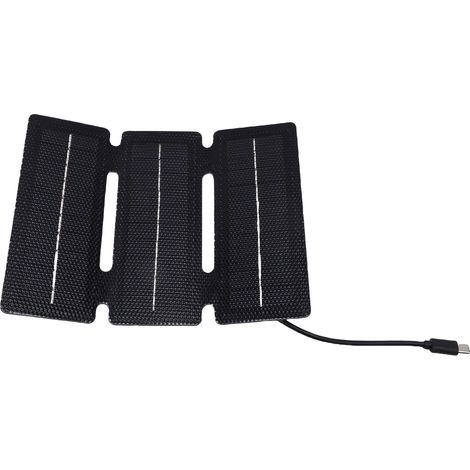 Chargeur solaire pliable 15 W, panneau solaire portable monocristallin ETFE pour le camping, la randonnée et les voyages (3 volets). (1/5)