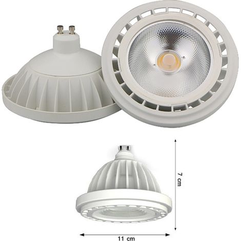 TrAdE Shop Traesio - Faretto Lampada A Led Cob Gu10 20w Ar111 1800lumen Luce Calda Fredda Colore - -Bianco Naturale - (1/5)