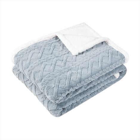 Paco Home Couverture Douce Moelleuse Sherpa Jeté Canapé Doux Réversible Plaid Scandinave Gris 1, 150x200cm