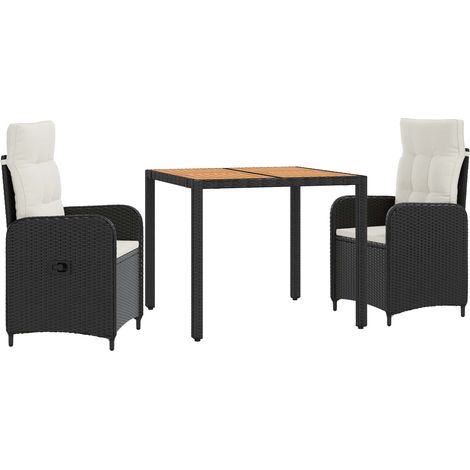Outdoor Dining Set 3 pcs Black and Cream White vidaXL (1/5)