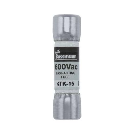 Eaton KTK-15 fusible negro 15A 600V 100kA 38mm