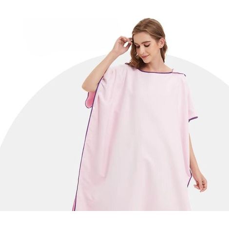 Poncho cambiador con capucha de microfibra, de secado rápido y ligero, surf, natación y buceo, para hombres, mujeres y adultos, color azul marino (1/5)
