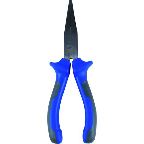 TEC HIT 350140 - Pince Bec Plat - Tête en Acier Trempé et Branche bi-matière - 160 mm - Bleue/Noire