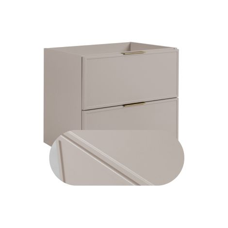 Rodan Waschbeckenunterschrank Slim 60 cm, Cashmere, 46 x 60 x 57 cm, wandhängend, 3 Grifffarben inklusive, feuchtraumgeeignet