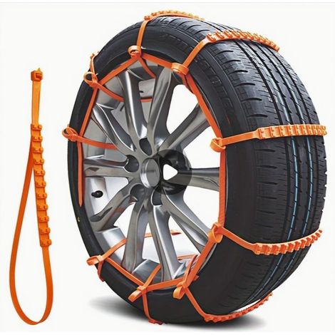 Schneeketten für Auto, 10 Stück Universal-Auto-Sicherheitsketten, verstellbarer Anti-Rutsch-Gürtel für Autoreifen, für Autoreifen