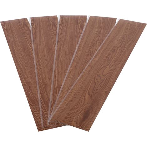 Lot de 36 revêtements de sol en PVC autocollants en vinyle imperméables pour cuisine, salle de bain, maison, dalles pvc adhesives sol, 91.44 x 15.24 cm, Couleur de noix