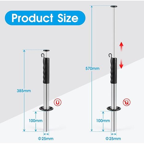 Magnetic Chip Collector Shaft, Magnetic Chip Collector Hook, Magnetic Chip Rod Quick Release Lever, Magnetic Collector (1/4)