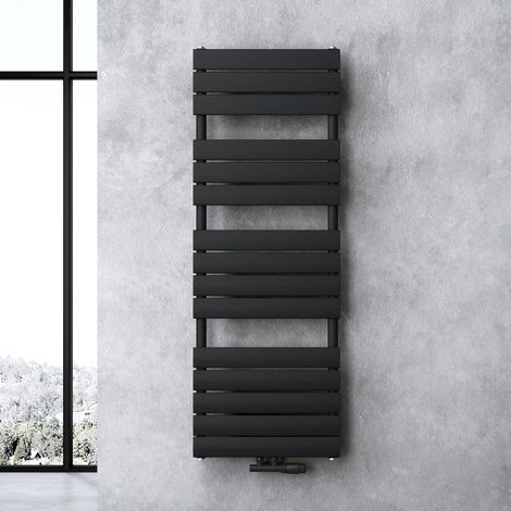 doporro Design Badheizung Flachheizkörper 140x50cm Anthrazit Paneelheizkörper Einlagig Horizontal Mittelanschluss Bad-Heizkörper