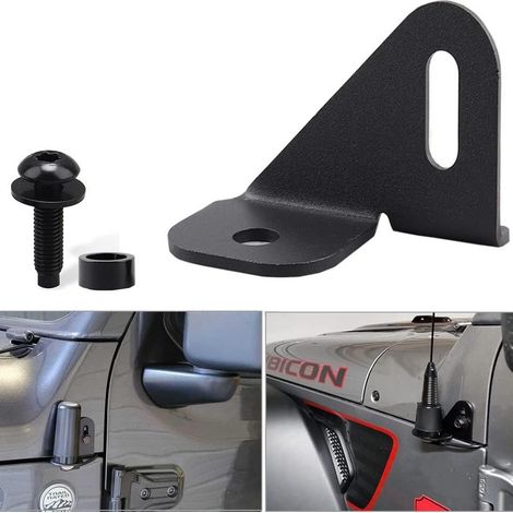 Supporto per antenna lato guidatore per radio CB/GMRS/HAM compatibile con Jeep Wrangler JL/JLU e Gladiator JT, Unlimited Sport, Sahara, Rubicon, 4xe (2018-2024)