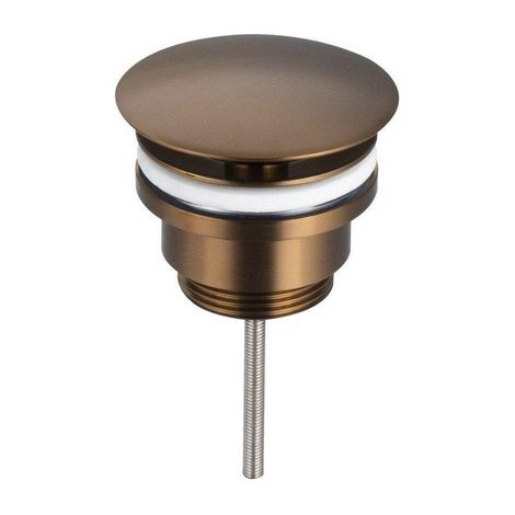 FugaFlow Eccelente Acces Ensemble robinetterie lavabo - robinet lavabo bas - bouchon toujours ouvert - siphon design abaissé - Cuivre brossé PVD