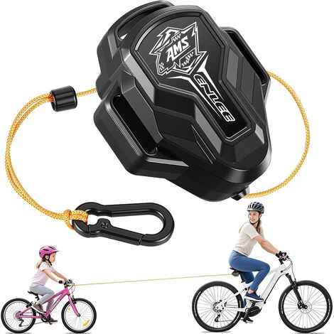 Corde de Remorquage pour Vélo 2.5 m, Corde de Remorquage Vélo Enfant, À Rétraction Automatique Câble de Traction pour Velo Enfant et VTT, Capacité de Charge de 100 kg (1/5)