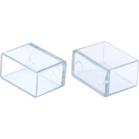 Lot de 12 embouts rectangulaires en PVC anti-rayures pour pieds de chaises et meubles, 20 x 30 mm, 2,0 x 3,0 cm, transparents. (1/4)